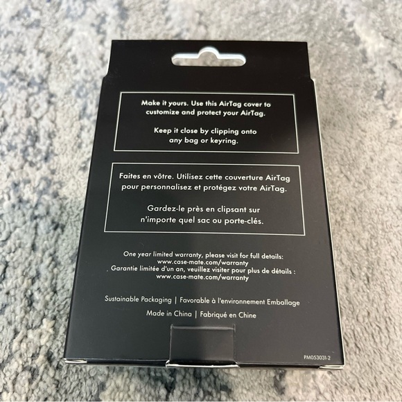 Kate Spade New York Air Tag Holder with Gold Ring Clip - City Leopard NIB - Picture 3 of 3